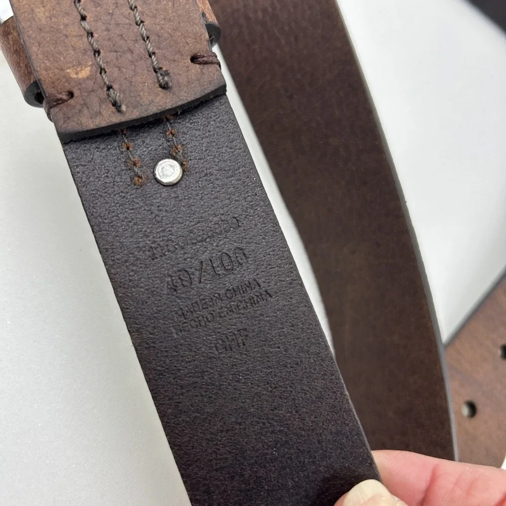 Columbia Mens Belt Size 40 Pebbled Brown Leather 1.5